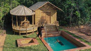 [ Full Video ] Building Jungle Bamboo House and Swimming Pool With Décor Private Living Room