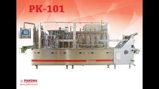 HFFS PK-101 Machine is suitable for packing Liquids with CORNER SPOUT APPLICATOR