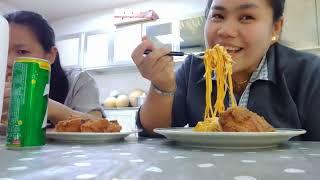 Spaghetti and fried chicken mukbang/Gina mix vlog