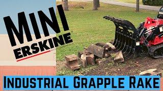 Mini Industrial Grapple Rake for mini skid steer on landscape project