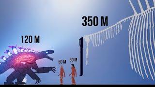 Godzilla 2022 vs Attack on Titan 2022 Size Comparison  Animation #2 - People Playground