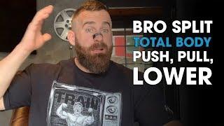 Bro split, total body or push, pull, lower?