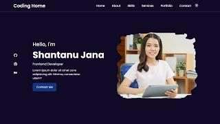 Complete Responsive Personal Portfolio Website Using HTML CSS and JavaScript