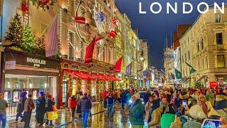 Luxury London Christmas Walk Tour 2024 | Central London Christmas Lights & Market [4K HDR]