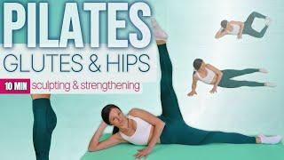 10 MIN HIPS and GLUTES Home Workout | Mat PILATES - No Equipment