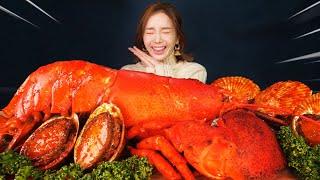 [Mukbang ASMR] Giant Lobster Spicy SeafoodBoil Abalone+Scallop Eatingshow Realsound Ssoyoung