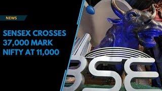 Nifty hits record high, Sensex crosses 37,000 for first time