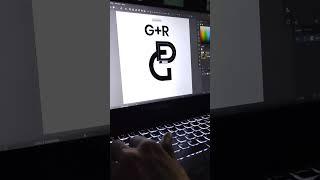 GR letter logo design make in adobe illustrator #shorts #initial #letterlogo  #logodesignprocess