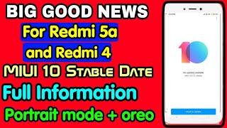 REDMI 5a / Redmi 4 Miui 10 Stable update , features and released date