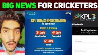 KPL 2024 Schedule trials registration date  | Kashmir Premier League Season 3 cricket trials