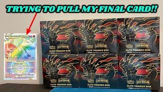 Opening $300 in LOST ORIGIN ELITE TRAINER BOXES to hunt for MY FINAL CARD!! (pokemon card opening)