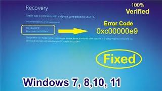 How To Fix Error Code 0xc00000e9 | Recovery Errors |  0xc00000e9 | (100% Working) | Windows 10