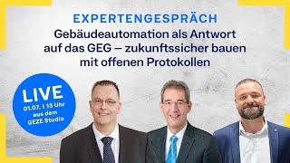 Teaser | Expertengespräch am 01. Juli: Gebäudeautomation und das GEG | Live aus dem GEZE Studio