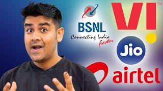 Cheapest Plans in India - Jio, Airtel, Vi & BSNL (Live Comparison)