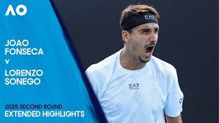 Joao Fonseca v Lorenzo Sonego Extended Highlights | Australian Open 2025 Second Round