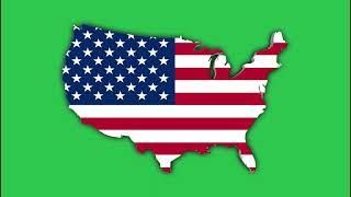 3d usa map green screen 4k