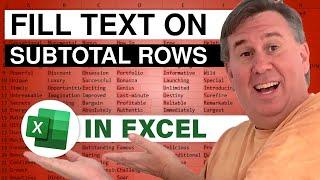 Excel - How to Add Text Data to Each Subtotal Row in Excel - Episode 1995