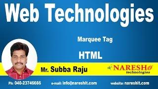 HTML Marquee tag, Pre tag | Web Technologies Tutorial | Mr.Subbaraju