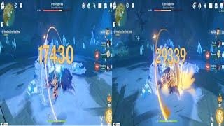 C0 Navia Buffed by C6 Yun Jin with Level 9 Talents Damage Comparison