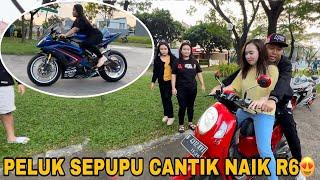 AKANG MV MENANG BANYAK AJARIN SEPUPU CANTIK PAKE YAMAHA R6‼️