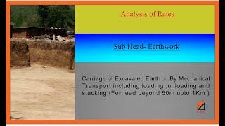 Analysis of Carriage of Excavated Earth lead upto 1km. #Billingengineercivil