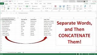 Convert “First Name Last Name” to “Last Name, First Name” in Excel (Solution #1)