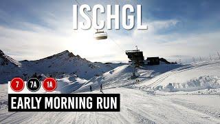 Early morning run 4.2km via pistes 7, 7a, 1a in Ischgl Samnaun