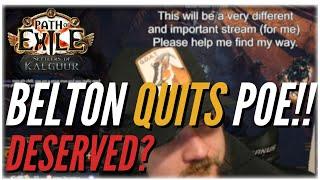 Path Of Exile - BELTON Quits POE After Doxxing Drama / Gives Away Mirror Items / Is It Deserved?