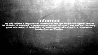 What does informer mean