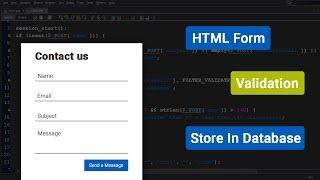 PHP & Mysql Tutorial | Contact Us Form  Data  Validation