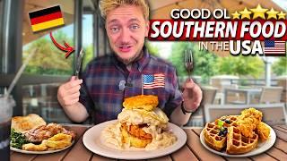 German Husband Tries SOUTHERN FOOD in the USA for the First Time! *great reaction*