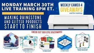 Silhouette Cameo 4 Giveaway Live | Making Rhinestone & Glitter Products Start to Finish