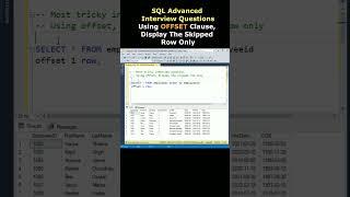 sql advanced interview questions offset clause display skipped rows only #sqlserver