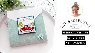 Weihnachtliche Servietten Verpackung | Geschenkidee für viele Anlässe | Perfekter Pick Up | Basteln