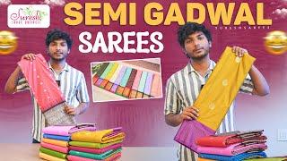 Latest Semi Gadwal Sarees Collections || Suresh Sarees || Trending Gadwal Pattu Sarees