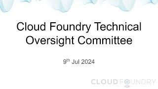 Technical Oversight Committee 9th July, 2024