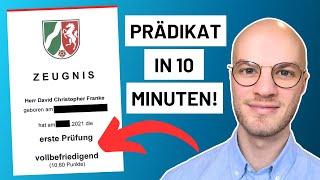 Prädikatsexamen schreiben in 10 Minuten erklärt (Jura Examen Anleitung)