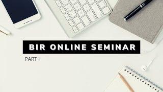 BIR ONLINE SEMINAR PART I-  New Business Registration webinar