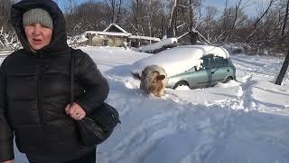 Дорогу в д.Рюмки замело пришлось идти пешком.