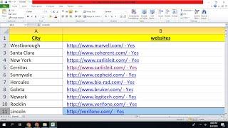 how to Open Multiple URLs in one click | EXCEL |  Open Multiple websites from Excel in one click.