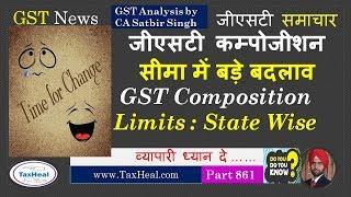 Changes in State Wise Turnover Limit for Opting GST Composition Scheme  जीएसटी कम्पोजीशन सीमा