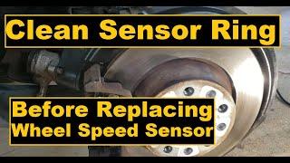 How to clean wheel speed sensor magnetic ring. Clean before replacing wheel speed sensor