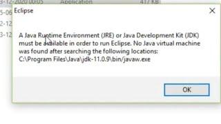 A Java Runtime Environment (JRE) or Java Development Kit must be available in order to run Eclipse.