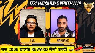 FFPL Day 5 Redeem Code Free Fire | Today Redeem Code Free Fire | FF New Event