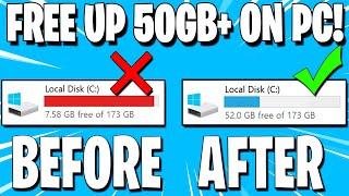 How to FREE Up Disk Space on Windows 10, 8 or 7! ️ More than 50GB+!