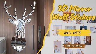 3D Mirror Wall Stickers Review – Nordic Style Deer Head Acrylic Sticker for DIY Home Decor