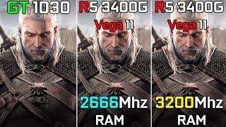 GT 1030 vs Ryzen 5 3400G Vega 11 - Test in 11 Games