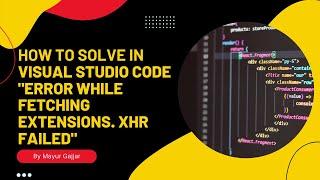 Error while installing extensions vscode | visual studio code extensions not working |