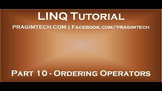 Part 10   Ordering Operators in LINQ