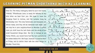 Exercise No.68 @ 60 WPM - Pitman Shorthand Dictation - KZ Learning #shorthand